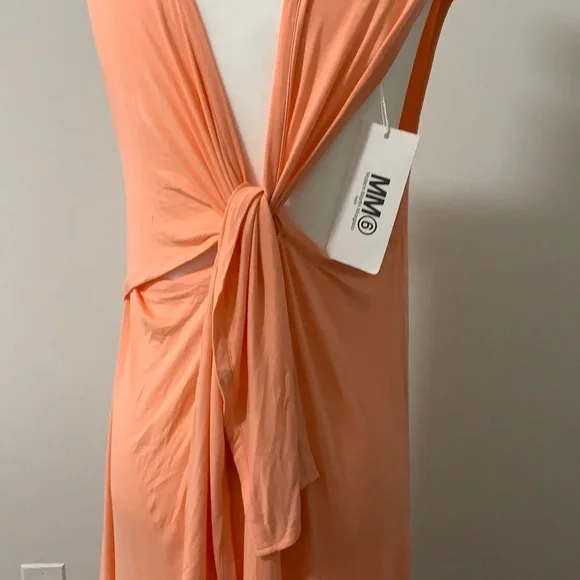 MM6 Asymmetrical Knotted Wrap Shirt Dress - Picture 7 of 12